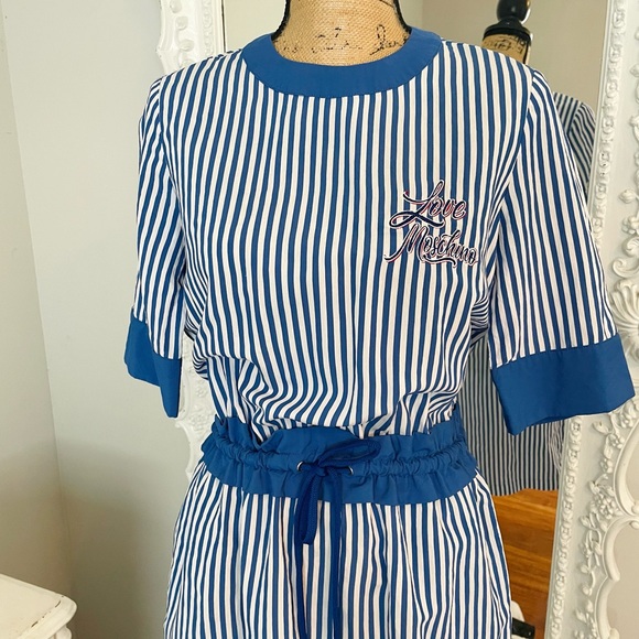AUTHENTIC Moschino Striped Logo Dress - Picture 3 of 8